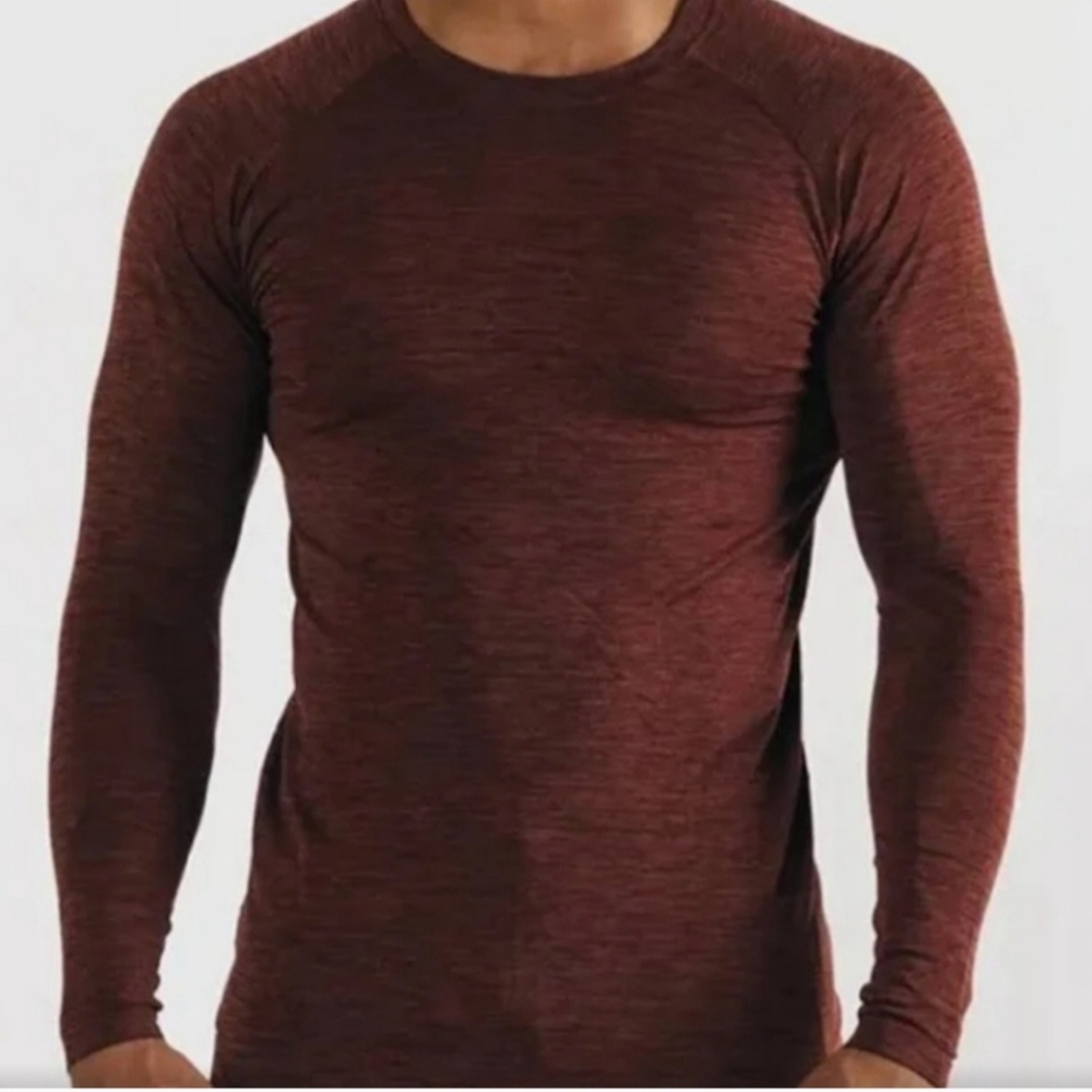 NEW Men's Alphalete Hero Seamless long sleeved shirt Sparrow color Size Med